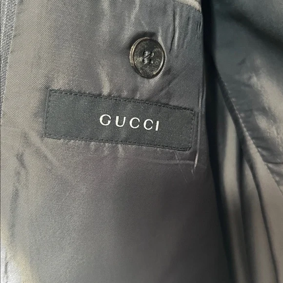 Gucci Charcoal Pinstripe Men's Suit Jacket